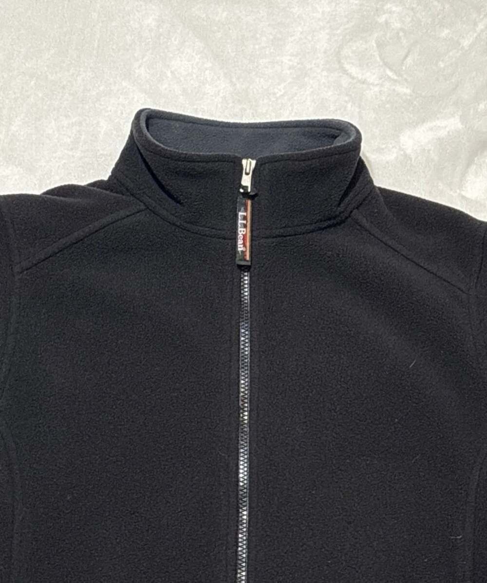 L.L. Bean Fleece Jacket Size Med-Reg Black Full Zip